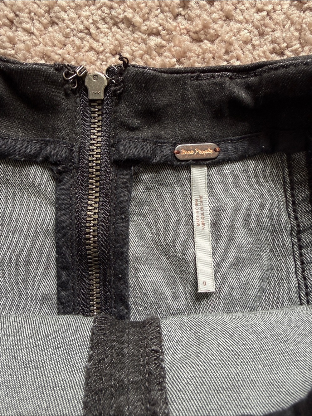 Free People "Modern Femme" Black Mini Skirt with Panel Stitching back zipper 0 - Picture 2 of 6